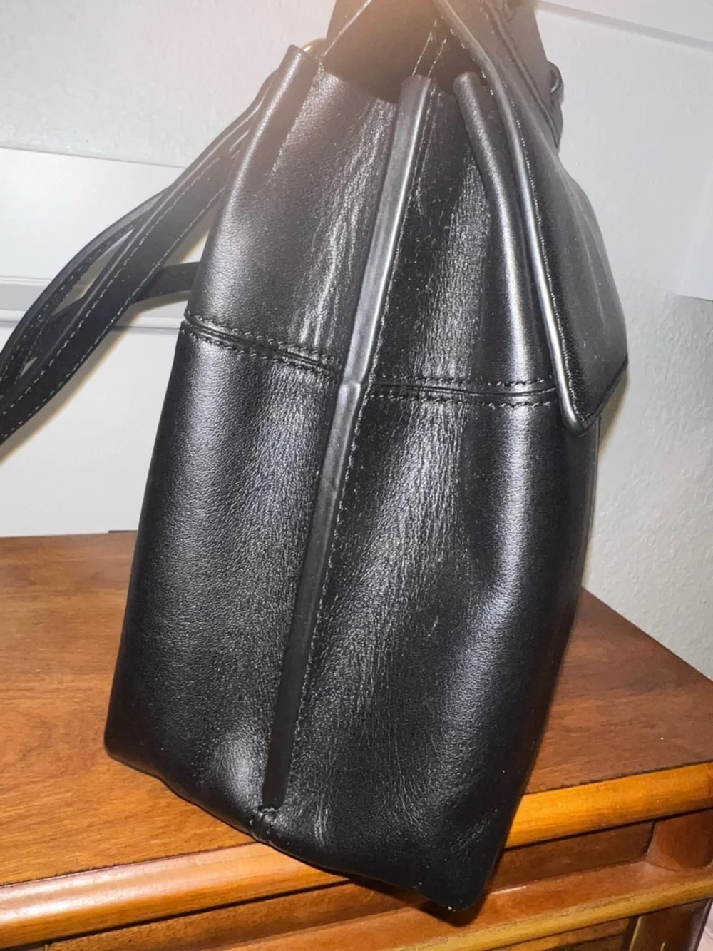 Tory Burch Black Leather Structured Briefcase